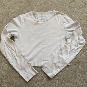 white crop long sleeve